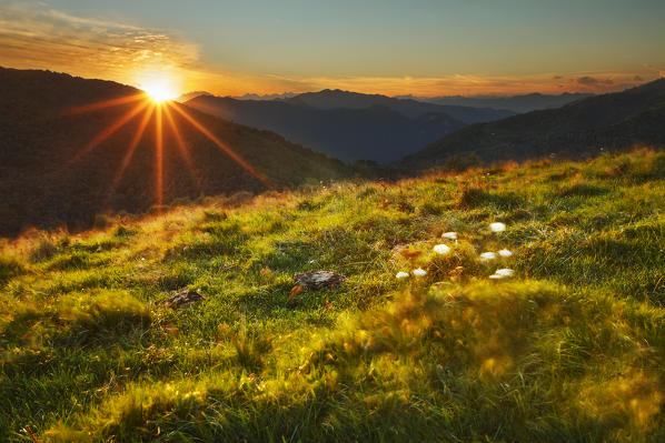Windy sunset over Colma di Sormano, Como province, Lombardy, Italy, Europe