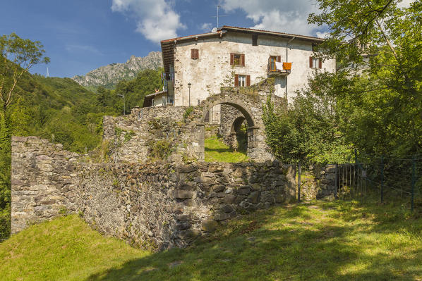 Ancient village of Cornello dei Tasso, Camerata Cornello, Bergamo province, Brembana valley, Lombardy, Italy, Europe