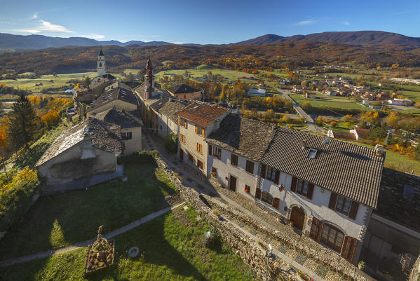 Compiano village, Taro valley, Parma province, Emilia Romagna, Italy, Europe