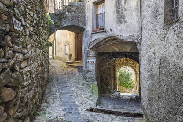 A classic view of antique Como lake villages, Pognana Lario, Como province, Lombardy, Italy, Europe