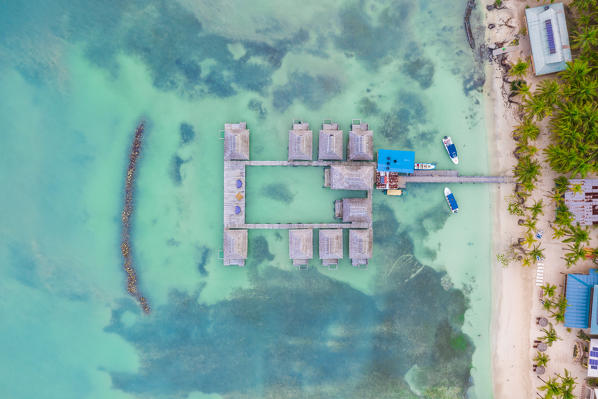 Aerial view of Azul Paradise Resort, province of Bocas Del Toro, Panama, Central America