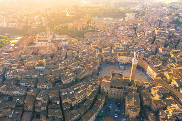 Aerial view of Siena old Town. Siena, Tuscany, Italy, Europe