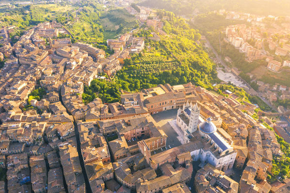 Aerial view of Siena old Town. Siena, Tuscany, Italy, Europe