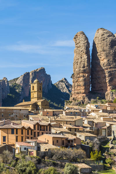 Aguero village, province of Huesca, Aragon, Spain, Europe