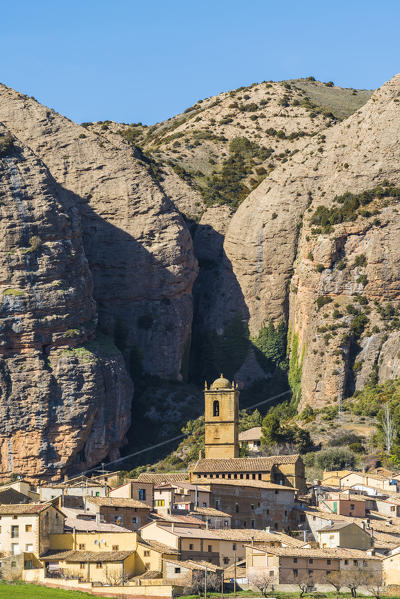 Aguero village, province of Huesca, Aragon, Spain, Europe