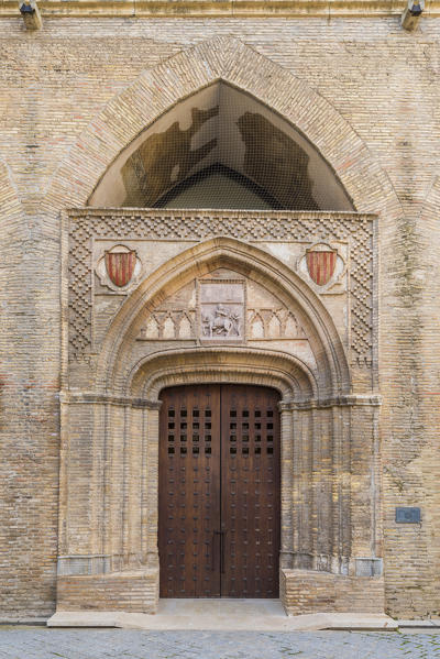 Interior door of Aljaferia palace. Zaragoza, Aragon, Spain, Europe