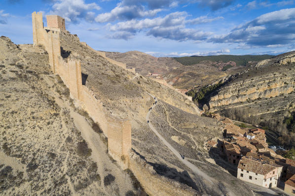 Medieval walls of Albarracin town. Albarracin, Teruel, Aragon, Spain, Europe