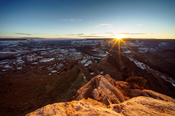 Sunset at Dead Horse Point State Park in winter season, Moab, Utah, USA