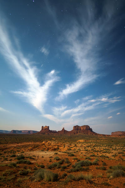 Monument Valley by night, Navajo Nation Tribal Park, Utah, USA 