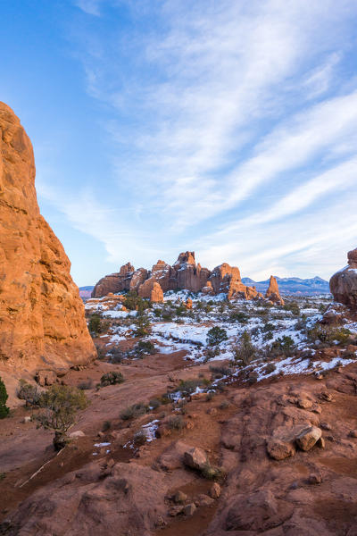 Rock formations around the Window section, Arches National Park, Moab, Utah, USA