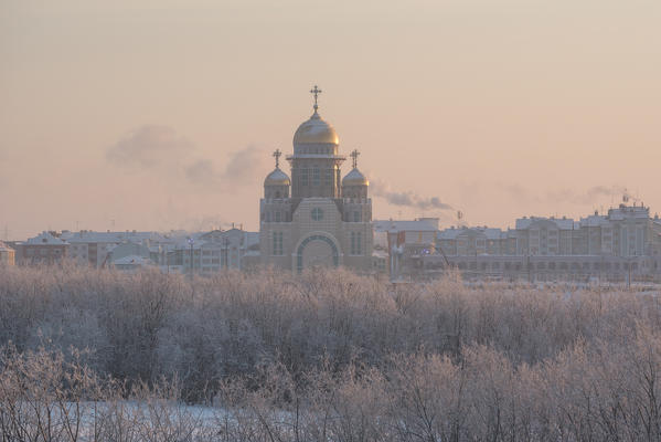 The Cathedral of Transfiguration in the city of Salekhard. Salekhard, Yamalo-Nenets autonomous okrug, Siberia, Russia