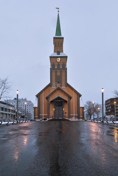 the Cathedral of Tromso in winter day, Troms county, Northen Norway, Europe