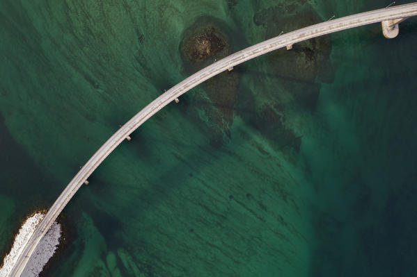 Abstract view of the Sommaroya bridge, Sommaroy, Brensholmvegen, Troms county, Northen Norway, Europe
