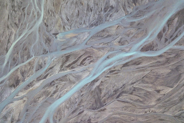 aerial abstract taken by drone, Hofn, Eastern Iceland, Iceland, Europe.