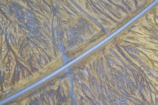 aerial abstract taken by drone, Hofn, Eastern Iceland, Iceland, Europe.