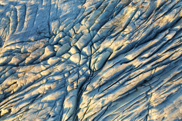 aerial view taken by drone of Skaftafellsjokull glacier, Austurland, Iceland, Europe