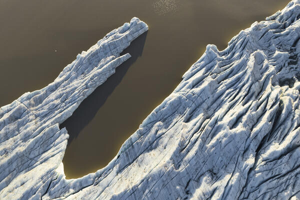 aerial abstract view, taken by drone, of icelandic coloured surface during an autumn day, Iceland, Europe