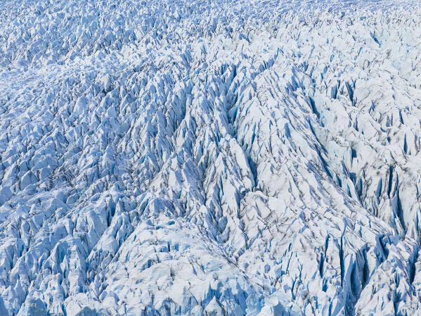 aerial vertical view shooted by drone of Fjallsjokull Glacier during a summer day, Iceland, Europe
