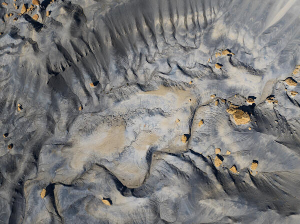 aerial abstract view taken by drone of desert area near to Big Water during a sunny summer day, Utah, United States of America
