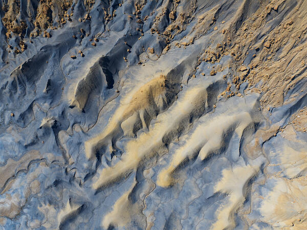 aerial abstract view taken by drone of desert area near to Big Water during a sunny summer day, Utah, United States of America