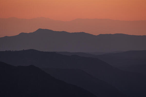 beautiful hills near Yosemite National Park during a summer sunset, California, United States of America