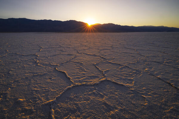 a beautiful sunset at Badwater Basin, Death Valley National Park, California, United States of America