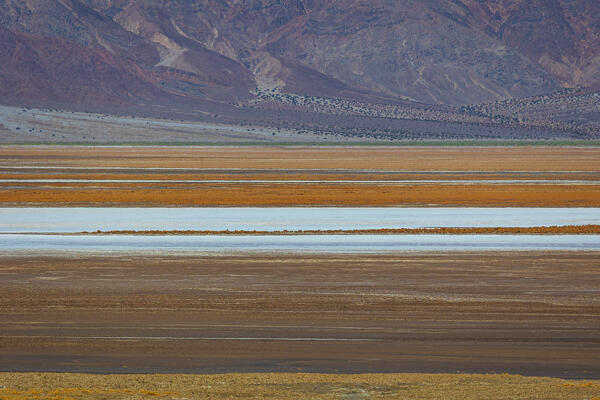 abstract view of Death Valley salt lake during a hot summer day,  Death Valley National Park, California, United States of America