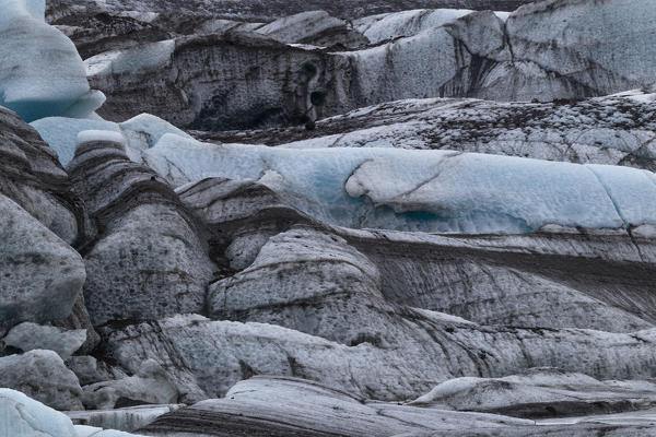 Block of ice at Svínafellsjökull Glacier, Austurland, Eastern Iceland, Iceland, Europe.