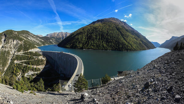 Livigno lake in Valtellina, Lombardy, Italy