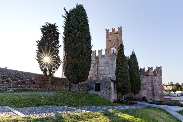 The Scaligero castle of Villafranca di Verona is today the venue for events and concerts. Verona province, Veneto, Italy, Europe.