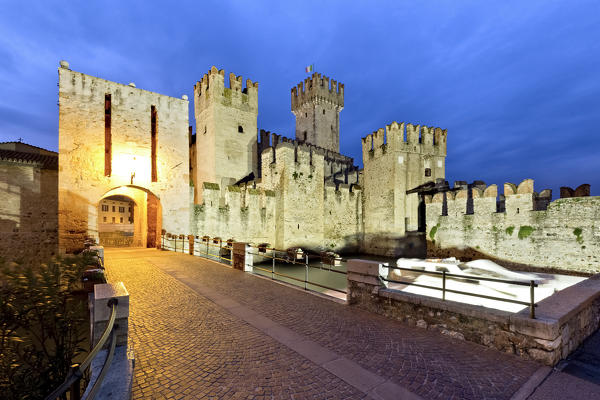 The Scaligero castle in Sirmione. Lake Garda, Brescia province, Lombardy, Italy, Europe.