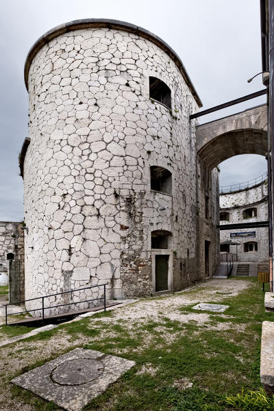 The elegant architecture of Fort Wohlgemuth. Rivoli Veronese, Verona province, Veneto, Italy, Europe.