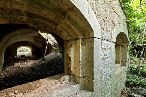 The ancient fort Hlawaty was built by the Austrian army at Mount Pastello. Ceraino, Verona province, Veneto, Italy, Europe.