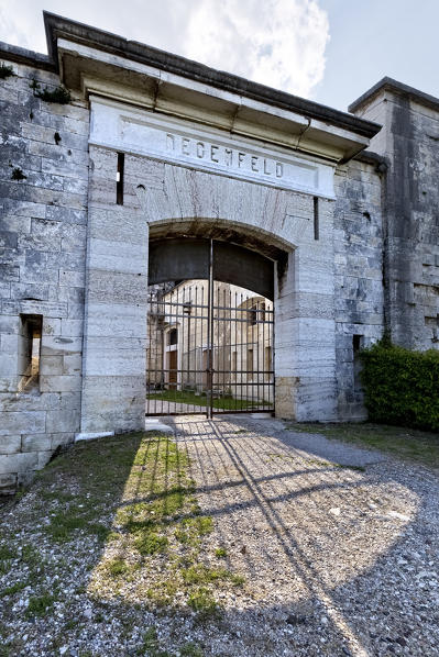 The gateway of Fort Degenfeld. Pastrengo, Verona province, Veneto, Italy, Europe.