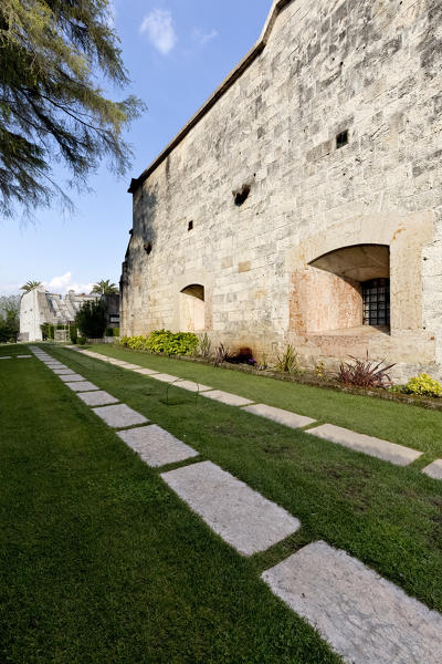 The defensive wall of Fort Nugent: the structure was part of the Austrian fortresses of the Quadrilatero. Pastrengo, Verona province, Veneto, Italy, Europe.