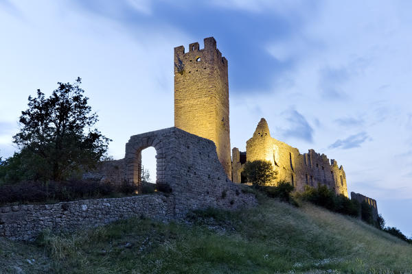 The imposing ruins of Belfort castle. Spormaggiore, Trento province, Trentino Alto-Adige, Italy, Europe.