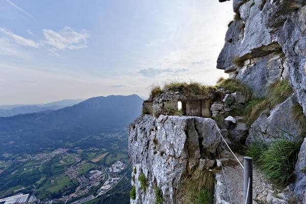 Mount Cengio: observation post of the Great War on the Astico valley. Asiago plateau, Vicenza province, Veneto, Italy, Europe.