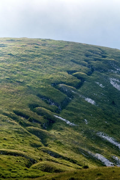 Trenches of the Great War on the slopes of Mount Fior. The famous novel 