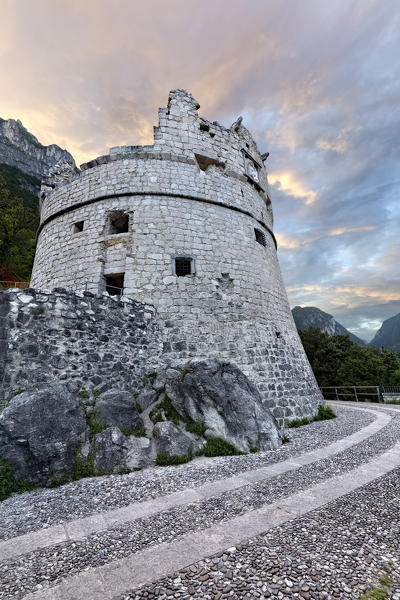 The Venetian bastion is one of the symbols of Riva del Garda. Trento province, Trentino Alto-Adige, Italy, Europe.