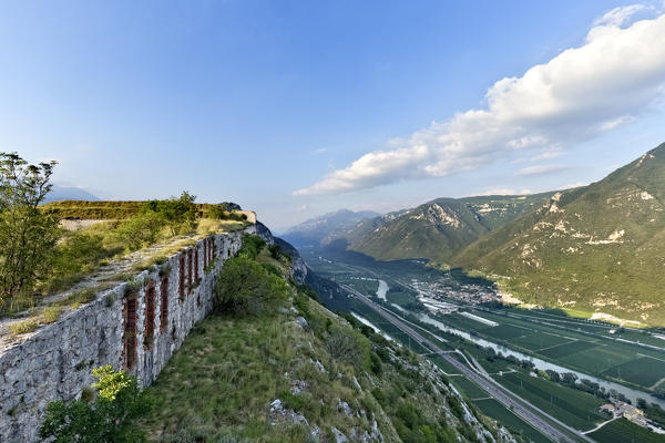 Fort San Marco on Mount Cordespino dominates the Adige Valley. Caprino Veronese, Verona province, Veneto, Italy, Europe. 