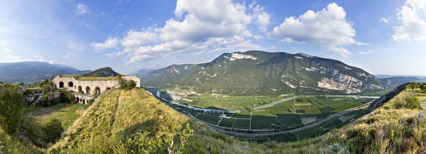 Fort San Marco overlook the Adige valley and the Lessinia mounts. Caprino Veronese, Verona province, Veneto, Italy, Europe.