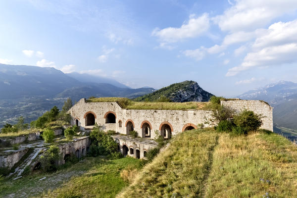 Fort San Marco was built by the Italian army at the beginning of the 20th century. It represents the constructive model conceived by General Enrico Rocchi. Verona province, Veneto, Italy, Europe. 