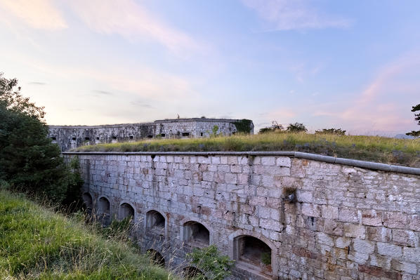 Fort Masua was built by the Italian army in the 19th century. Fumane, Lessinia, Verona province, Veneto, Italy, Europe.  