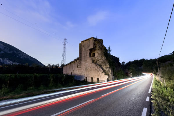 Fort Incanal: at the end of the 19th century it had the task of defending the road towards Verona. Rivoli Veronese, Verona province, Veneto, Italy, Europe.