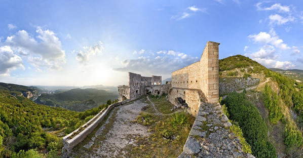 Sunset at Fort Mollinary. Monte, Verona provinces, Veneto, Italy, Europe.