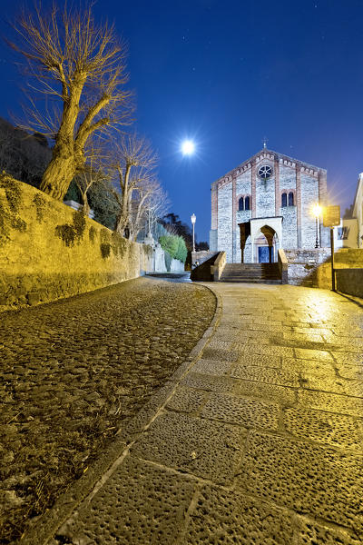 The old cathedral of Monselice is dedicated to Santa Giustina. In this place the philosopher Francesco Petrarca received a canonical benefit in 1361. Monselice, Padua province, Veneto, Italy, Europe.