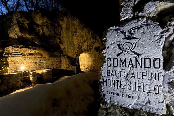 Vestiges of the Great War on Mount Zugna: the headquarters of the command of the Italian mountain troops. Rovereto, Trento province, Trentino Alto-Adige, Italy, Europe.
 