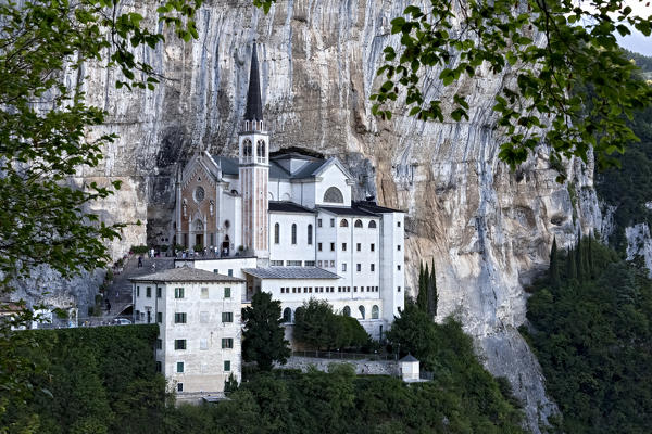 The Madonna della Corona sanctuary in Mount Baldo. Ferrara di Monte Baldo, Verona province, Veneto, Italy, Europe.