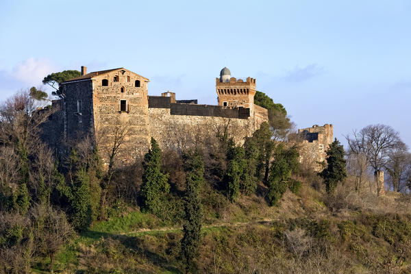 The Maltraverso Castle is a Scaliger fortification on a hill above the village of Montebello Vicentino. Vicenza province, Veneto, Italy, Europe.