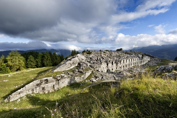 The Habsburg fortress in Dosso delle Somme. Folgaria, Alpe Cimbra, Trento province, Trentino Alto-Adige, Italy, Europe.